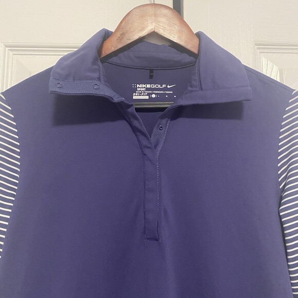 womens nike golf sport long sleeve snap button top size large - Picture 2 of 4